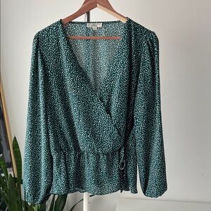 Nine Britton Teal Patterned Blouse